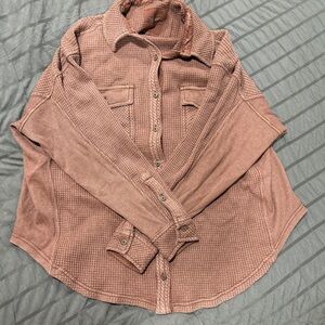 Aerie Textured Knit Top in dark Brown